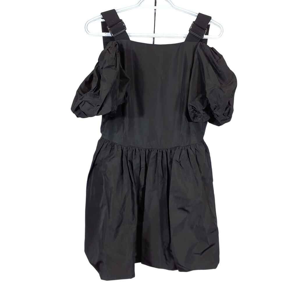 Simone Rocha Gathered Black Taffeta Mini Size 4 US / UK 8 Dress NWT - Picture 2 of 5